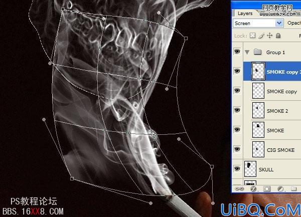 Photoshop合成教程:制作骷髅烟雾禁烟标志