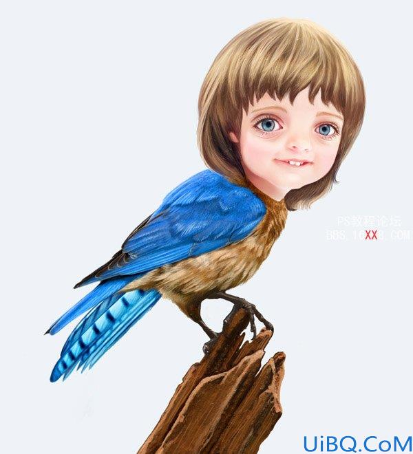PHOTOSHOP教程:创建一个梦幻的小鸟女孩画像
