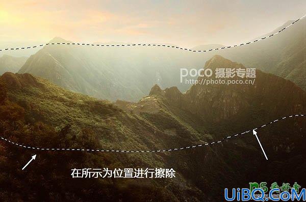 Photoshop图片合成实例：创意打造霞光中西域古建筑屹立在山峰中的场景特