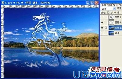 photoshop合成教程:水上跃起的骏马