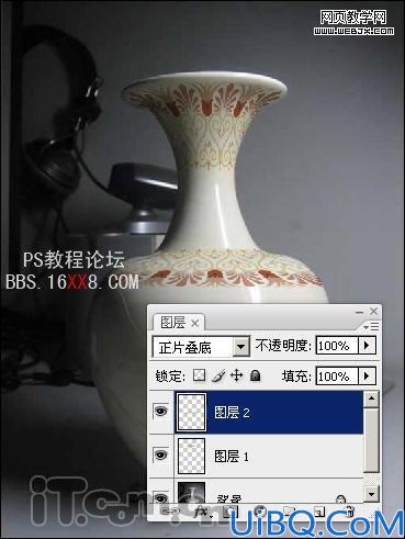 Photoshop变形工具和图层混合模式为陶瓷花瓶添加精美图案