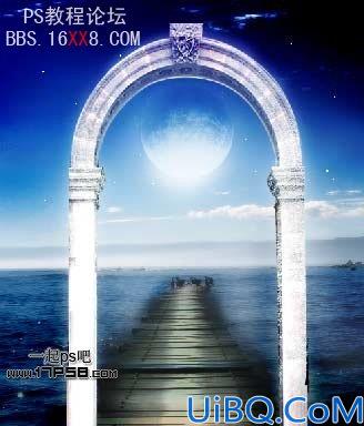Photoshop教程:合成一款穿越星空的拱门