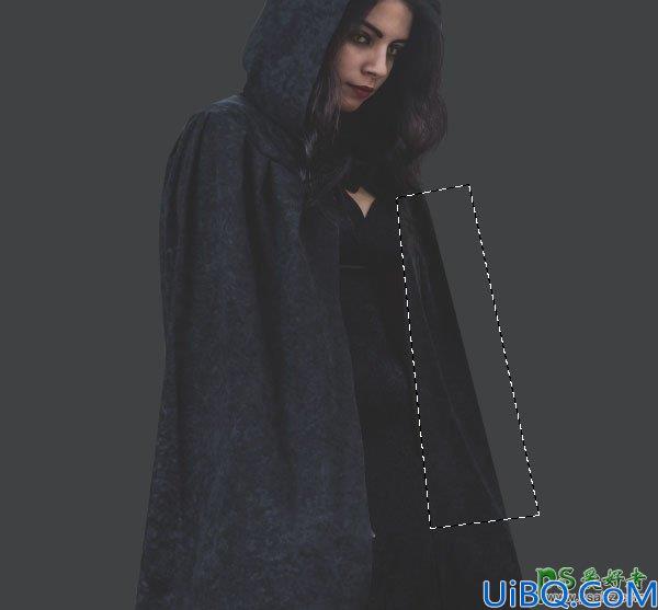 Photoshop合成一幅地狱铁门前恐怖的美女幽灵场景图片