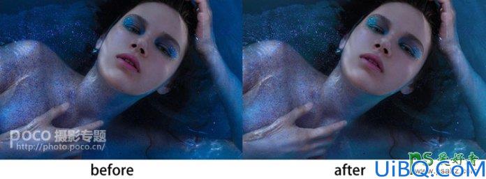 Photoshop人像后期调色教程：给浴缸里的美女废片后期调出唯美主题的蓝色
