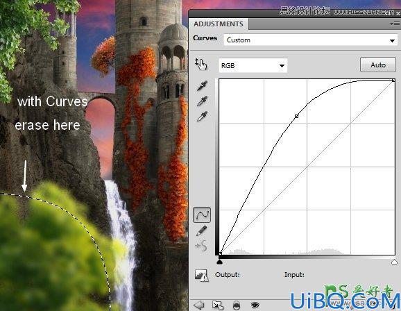Photoshop合成教程：利用素材,笔刷，调整图层合成秋季唯美的城堡场景图