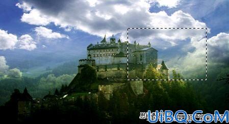 Photoshop合成建筑在山顶的奇幻城堡