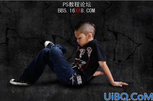 Photoshop教程:合成发红光的个性潮流小男孩