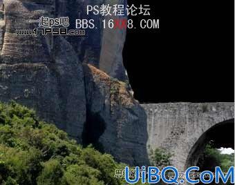 Photoshop合成屹立在高山上的城堡