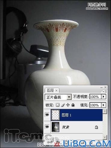 Photoshop变形工具和图层混合模式为陶瓷花瓶添加精美图案