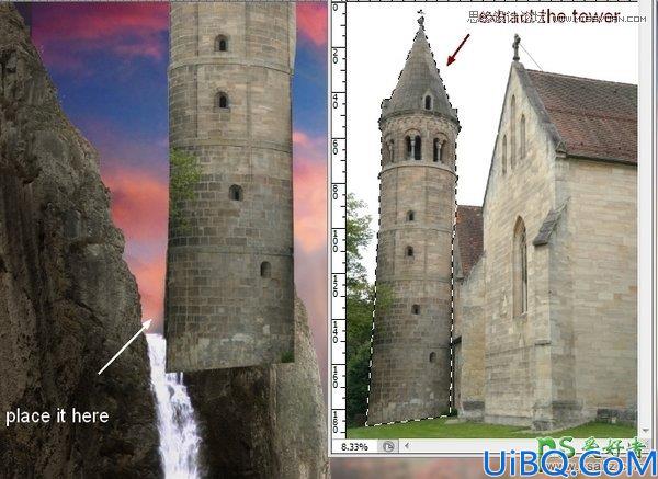 Photoshop合成教程：利用素材,笔刷，调整图层合成秋季唯美的城堡场景图