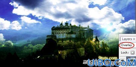 Photoshop合成建筑在山顶的奇幻城堡