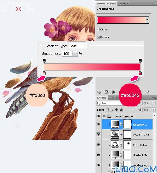 PHOTOSHOP教程:创建一个梦幻的小鸟女孩画像