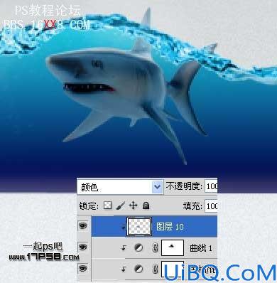 Photoshop合成在瓶子里游泳的鲨鱼