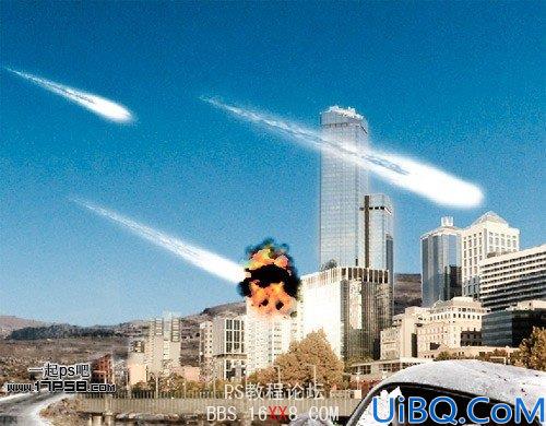 Photoshop合成走在路上的带刀武士