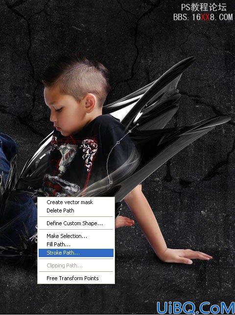 Photoshop教程:合成发红光的个性潮流小男孩