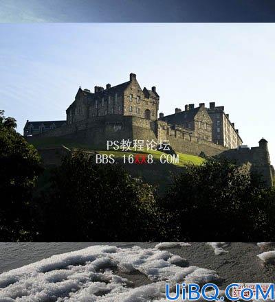 Photoshop教程:合成梦幻的青蓝色的城堡