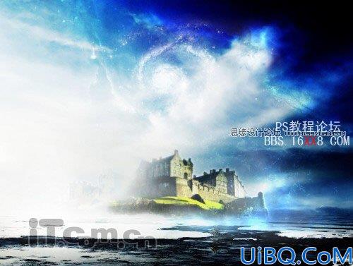 Photoshop教程:制作一座神秘的海上城堡