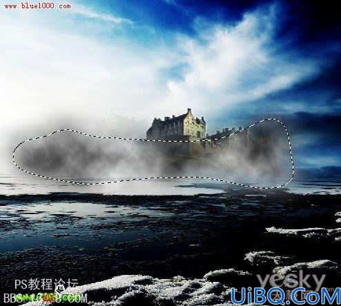 Photoshop合成实例:冰河上的梦幻古堡