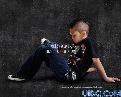 Photoshop教程:合成发红光的个性潮流小男孩