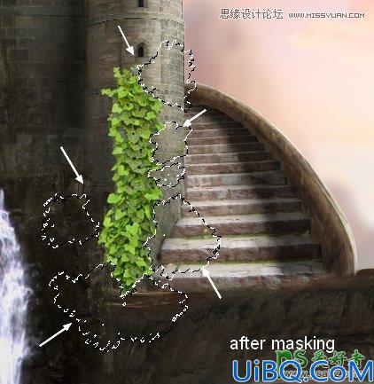 Photoshop合成教程：利用素材,笔刷，调整图层合成秋季唯美的城堡场景图