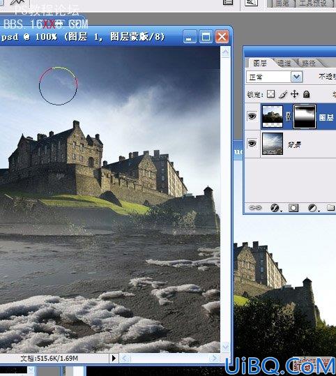 Photoshop入门教程:素材合成梦幻空中城堡