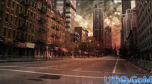 photoshop合成雨季都市教程