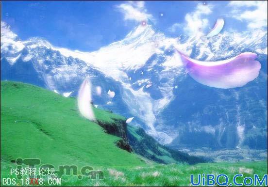 Photoshop创意合成教程:合成梦幻雪山一角