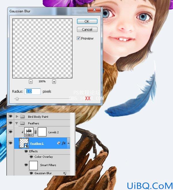 PHOTOSHOP教程:创建一个梦幻的小鸟女孩画像