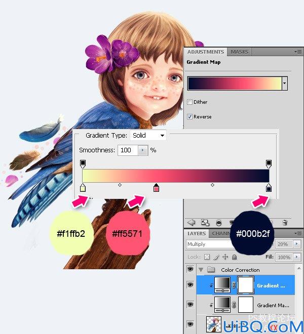 PHOTOSHOP教程:创建一个梦幻的小鸟女孩画像