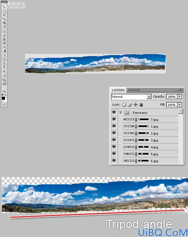 Photoshop用几张小图合成一幅全景图