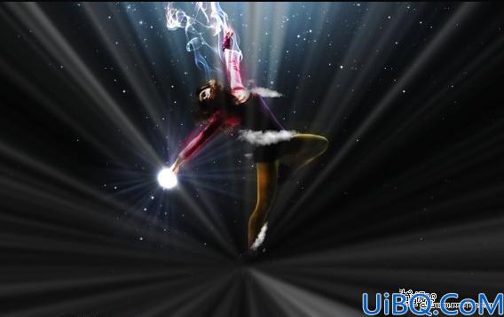 Photoshop照片合成实例:黑夜中眩光芭蕾舞者