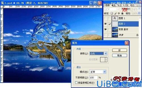 photoshop合成教程:水上跃起的骏马