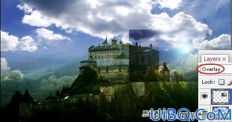 Photoshop合成建筑在山顶的奇幻城堡