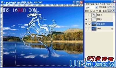 photoshop合成教程:水上跃起的骏马