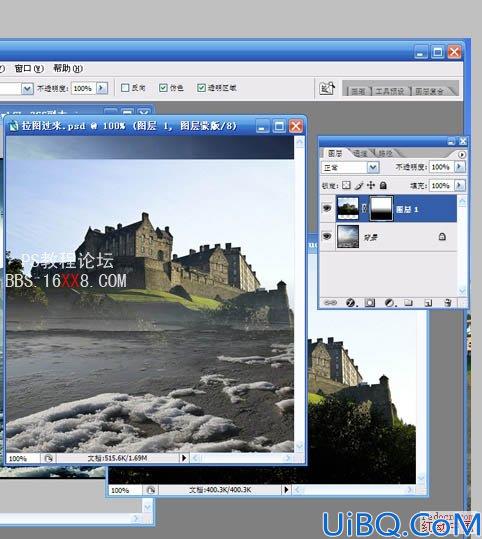 Photoshop教程:合成梦幻的青蓝色的城堡