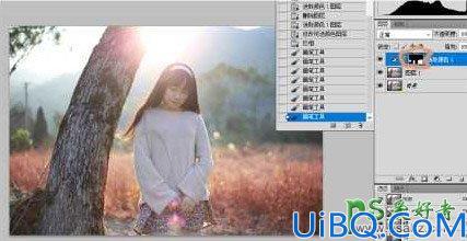 Photoshop给清纯女生外景照片调出唯美的暖色逆光效果。