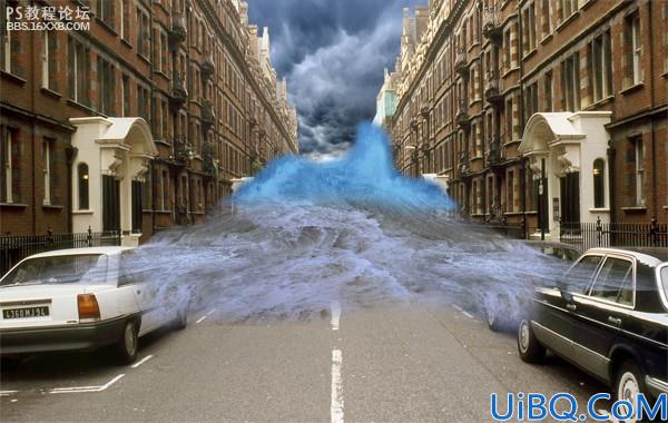 photoshop合成实例教程:城市中的洪水