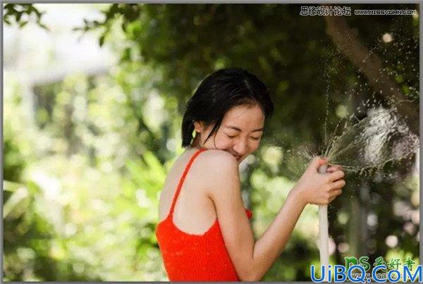 Photoshop后期调色：利用简单的方法给外景美女照片调出复古胶片艺术效果