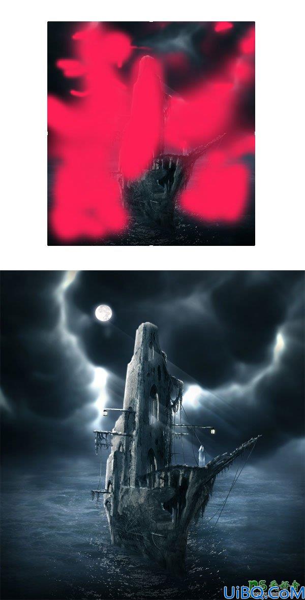 国外Photoshop合成教程：合成一个科幻电影中的幽灵海盗船-幽灵船