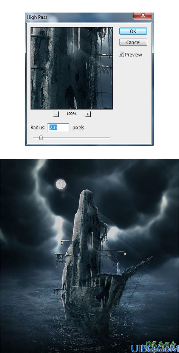 国外Photoshop合成教程：合成一个科幻电影中的幽灵海盗船-幽灵船