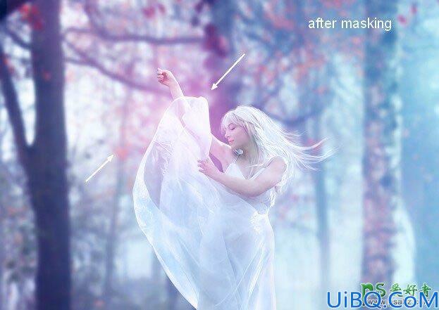 Photoshop美少女场景合成实例教程：打造在浪漫秋景中舞动的梦幻白衣美女