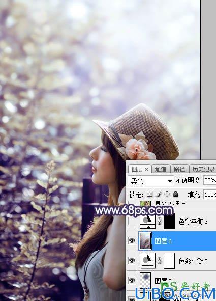 Photoshop美女图片调色教程：给夏日里的甜美女生外景照调出唯美的蓝黄色