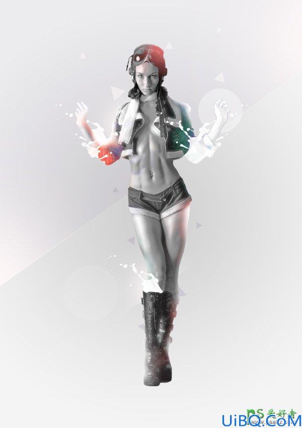 美女人像Photoshop合成经典教程：打造飞溅效果的欧美性感女郎艺术照