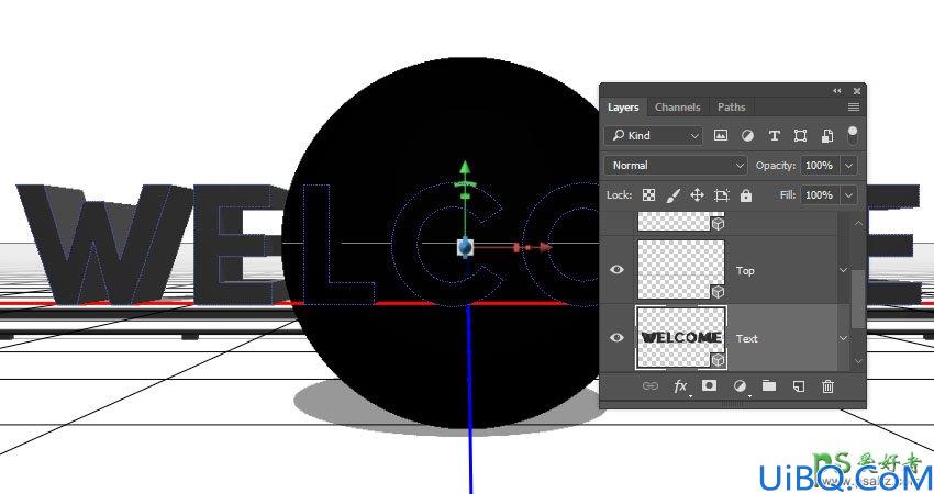 利用新版Photoshop软件中的3D工具制作立体风格的矩阵LED字体，LED字效