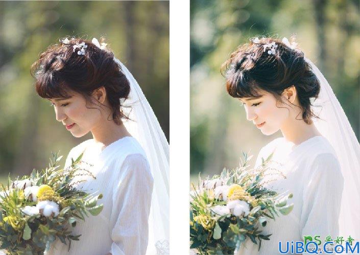 Photoshop婚纱照调色教程：给清纯少女外景婚纱照调出唯美的阿宝色