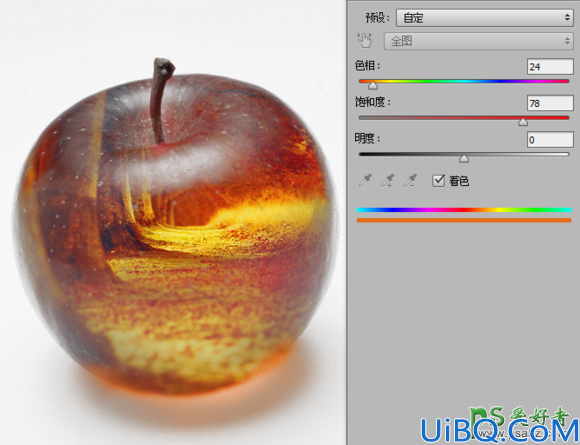 Photoshop图片合成教程：创意合成一个玻璃质感的苹果-超酷水晶苹果