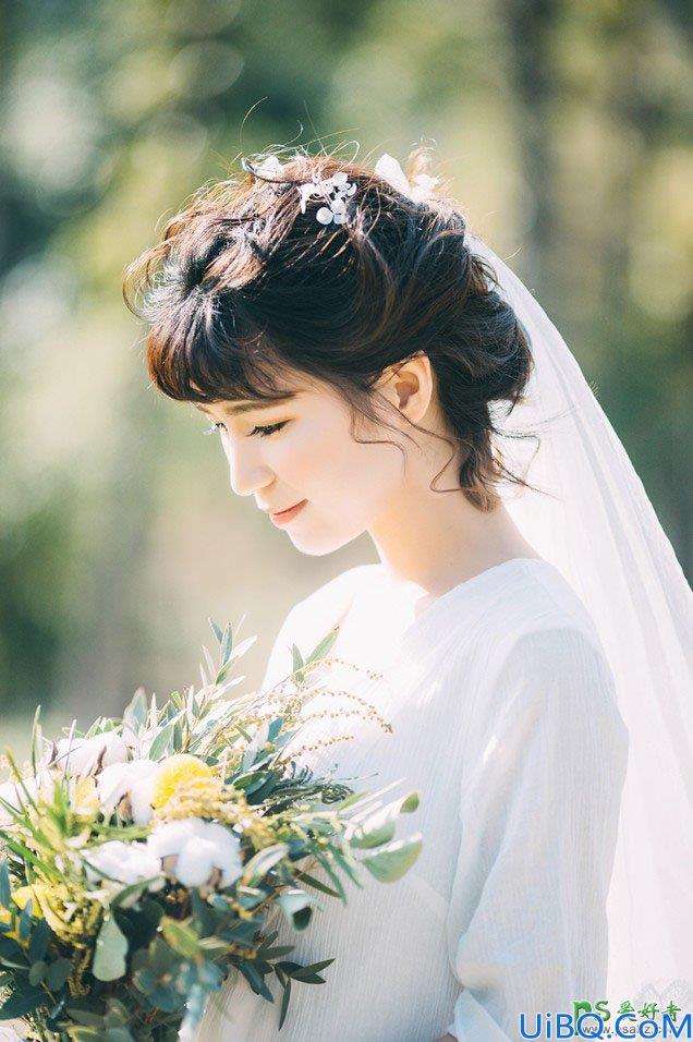 Photoshop婚纱照调色教程：给清纯少女外景婚纱照调出唯美的阿宝色