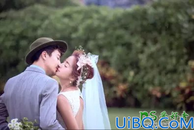 Photoshop婚片后期调色教程实例：打造低饱合度日系色彩情侣婚纱艺术照