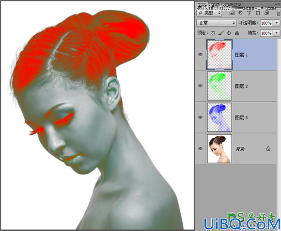 Photoshop美女头像合成教程：创意合成碎裂打散效果的火焰美女头像
