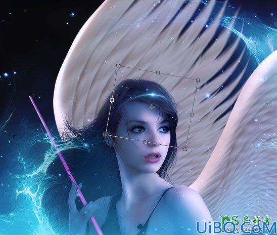 Photoshop美女图片合成教程：打造出宇宙中光影闪烁的美丽天使少女形象